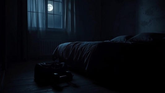 Dormitorio oscuro y sereno, descanso y recuperacion muscular - Aether Strength